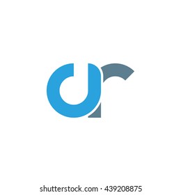 initial letter cr linked round lowercase logo blue