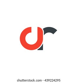 initial letter cr linked round lowercase logo red