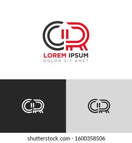 Initial Letter CR linked uppercase overlap modern logo design template. Suitable for business, consulting group company