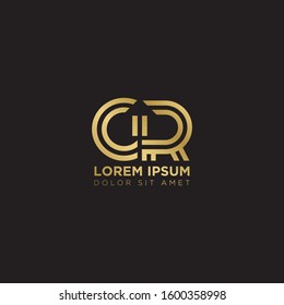 Initial Letter CR linked uppercase overlap modern gold logo vector design template. Suitable for business, consulting group company.