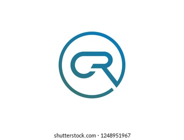 Initial letter CR logo concept in rounded shape