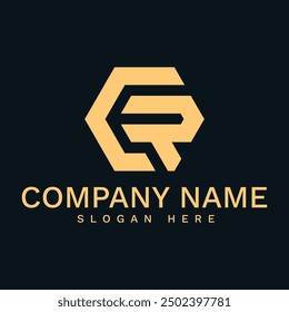 Initial letter CR logo design vector template