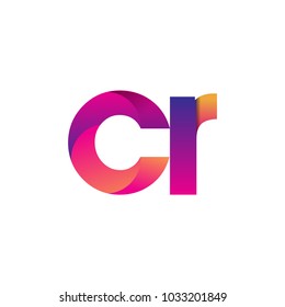 Initial Letter CR Logo Lowercase, magenta and orange, Modern and Simple Logo Design.