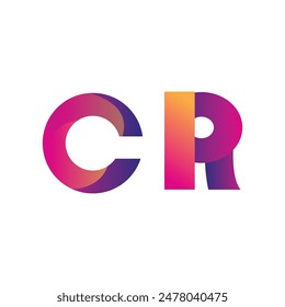 Initial Letter CR Logo Lowercase, magenta and orange, Modern and Simple Logo Design