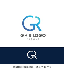 Initial Letter CR Logo or RC Logo Design Vector Template