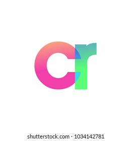 Initial Letter CR Lowercase Logo green, pink and Blue, Modern and Simple Logo Design.
