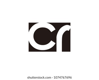 Initial letter cr lowercase logo black and white