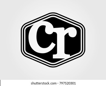 Initial letter cr lowercase logo minimalist black