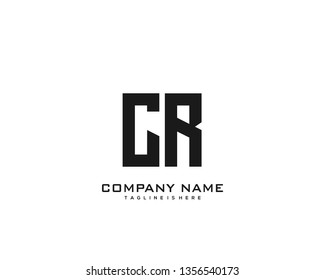 Initial letter CR minimalist art logo vector