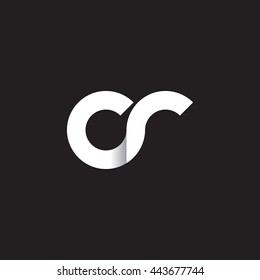 initial letter cr modern linked circle round lowercase logo white black