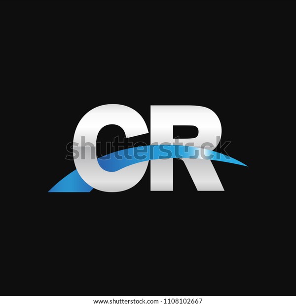 Initial Letter Cr Overlapping Movement Swoosh Stock Vector (Royalty ...