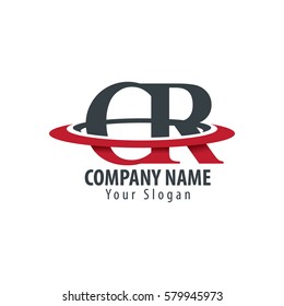 Initial Letter CR With Overlapping Swoosh Circle