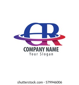 Initial Letter CR With Overlapping Swoosh Circle