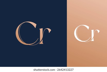 Initial letter CR RC logo design vector illustration for couple, wedding, and business