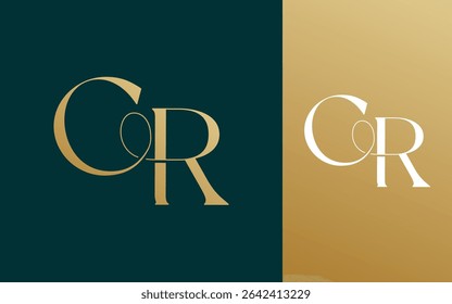 Initial letter CR RC logo design vector illustration for couple, wedding, and business