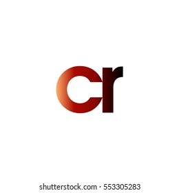 Initial letter CR red brown gradation color logo