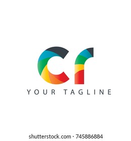 Initial Letter CR Rounded Design Logo