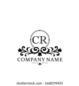 Initial letter CR simple and elegant monogram design template logo