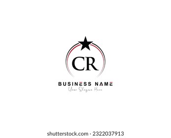 Initial Letter CR Star logo, Cr Business Logo Symbol