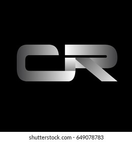 Initial letter CR uppercase modern and simple logo linked white colored, isolated in black background. Vector design template elements for company identity.