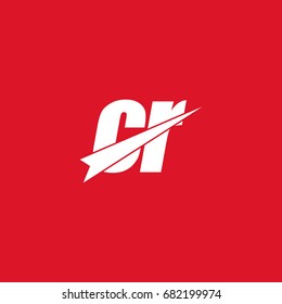 initial letter cr white logo in red background