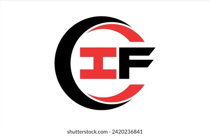 IF initial letter creative circle icon swoosh logo design vector. monogram, lettermark, circle, calligraphy, symbol, emblem, elegant, abstract, wordmark, sign, art, typography, icon, minimal, premium