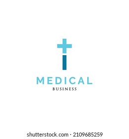 Initial letter I cross plus icon logo design inspiration