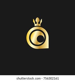initial letter a with crown icon logo design
