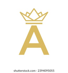 Initial Letter A Crown Logo. Crown Logo for Beauty, Fashion, Star, Elegant, Luxury Sign
