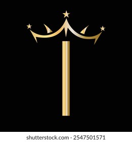 Initial Letter I Crown Logo For Beauty and Fashion Logo Symbol Vector Sign