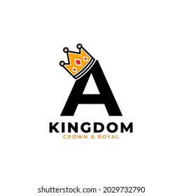 Letra inicial A con plantilla de diseño de logotipo de marca de logotipo de marca de corona