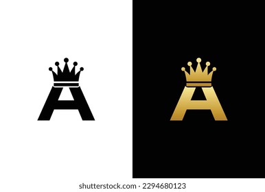 initial letter A crown logo, king royal brand company logo design vector template