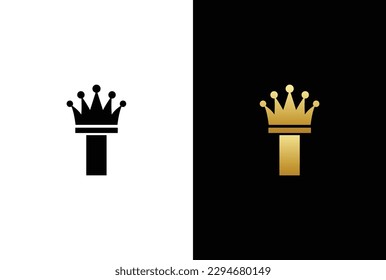 letra inicial logotipo de la corona I, modelo de diseño vectorial de la marca king royal