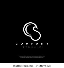 Letra inicial CS abstracto casa logo diseño minimalista monograma concepto de propiedad, símbolo de bienes raíces Vector Premium Diseño