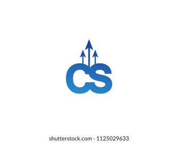 Initial Letter CS Arrow Chart Finance Business