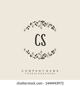 Initial letter CS beautiful handwriting logo vector template