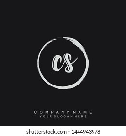 Initial letter CS beautiful handwriting logo vector template