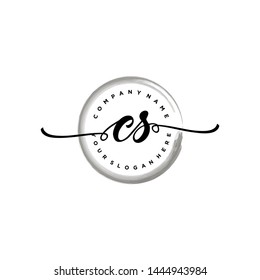 Initial letter CS beautiful handwriting logo vector template
