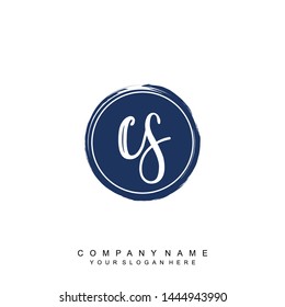 Initial letter CS beautiful handwriting logo vector template
