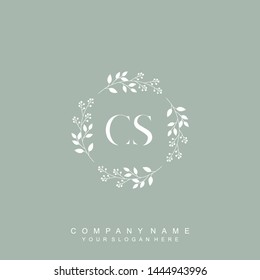Initial letter CS beautiful handwriting logo vector template