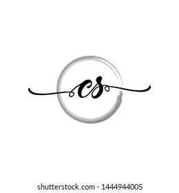 Initial letter CS beautiful handwriting logo vector template
