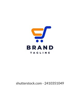 Initial Letter CS Forming Cart Shop Logo Design. Cart Shop Icon From Initial Letters C And S Logo Design.