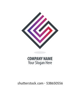 Initial Letter CS GS G Maze Concept Design Logo