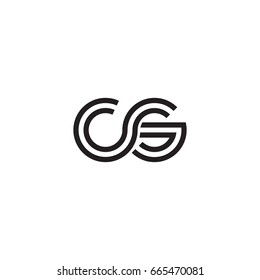 Initial letter cs, linked outline rounded lowercase, monogram black