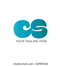 Initial Letter CS Logo Blue