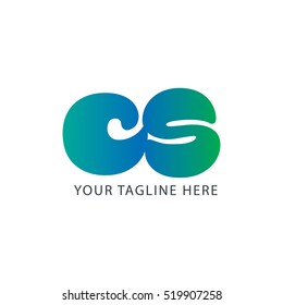 Initial Letter CS Logo Green Blue