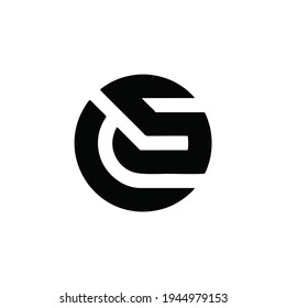 initial letter CS logo or icon monogram. EPS 10