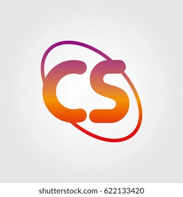 initial letter cs logo on white background