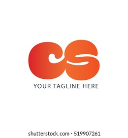 Initial Letter CS Logo Red Orange
