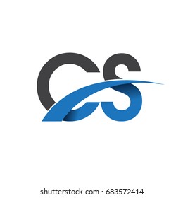 initial letter CS logotype company name colored blue and grey swoosh design. vector logo for business and company identity.
